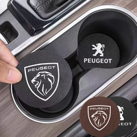 Car Interior accessories Leather Water Cup Pad Anti-noise Coaster Mat For Peugeot 106 107 205 206 207 301 307 308 407 2008 5008