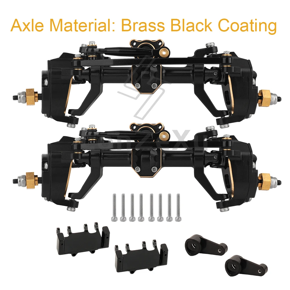 1:24 Aluminum Alloy or Brass Portal Front and Rear Axles with Servo Mount for 1/24 AX24 RC 4WD Crawler Car Metal Upgrade Parts