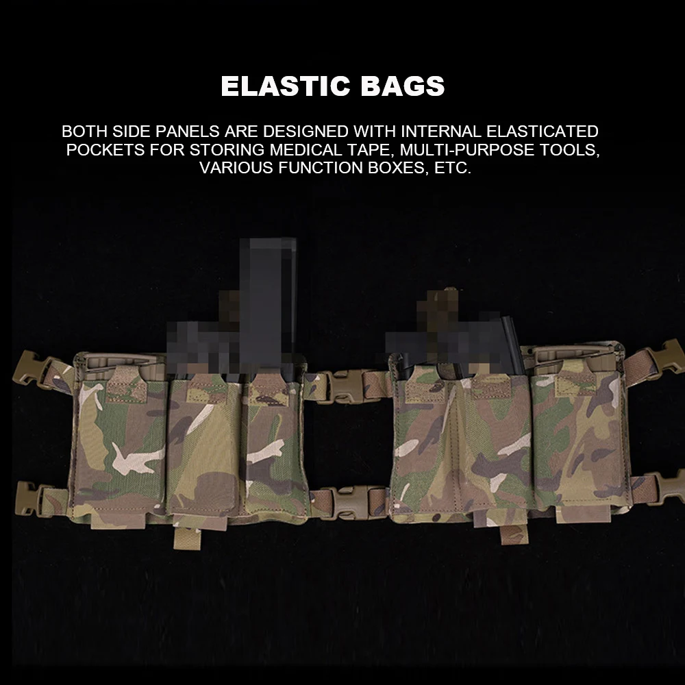 Tactical Chest Rig Vest Laser Cut Molle System Magazine Pouch Militar Hunting Split Front Chest Rig Airsoft Shooting Equipment