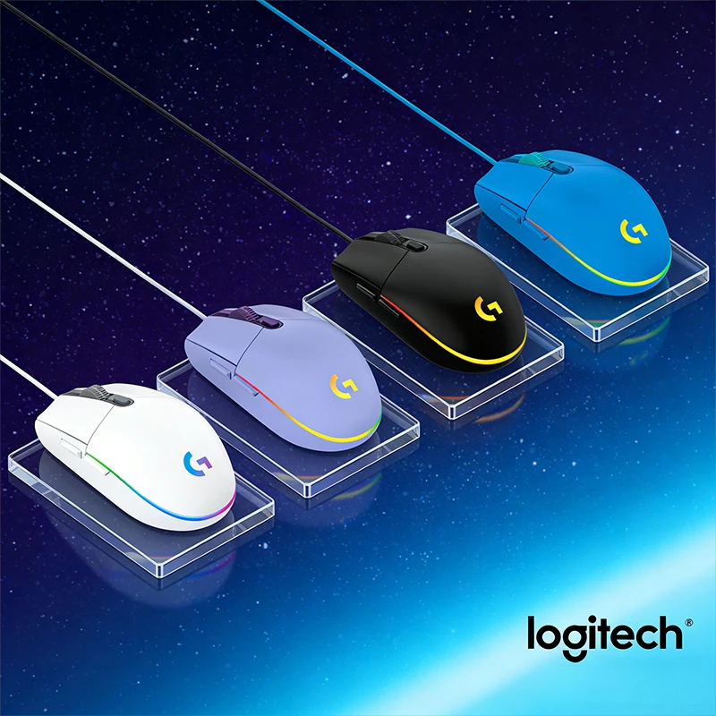 

G203 Wired Mouse, Smooth Gliding, 6 Custom Keys, Multi-Color for Gaming & Office Tasks