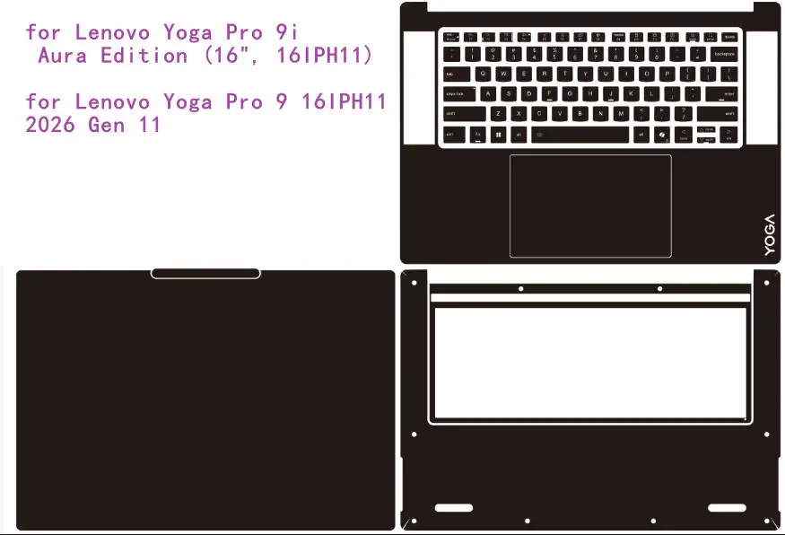 for Lenovo Yoga Pro 9i Gen 11 Aura 2026 / Yoga Pro 9 16IPH11 / Yoga Pro 7 15IPH11 7i  Pre CUT Laptop Skins Vinyl Stickers
