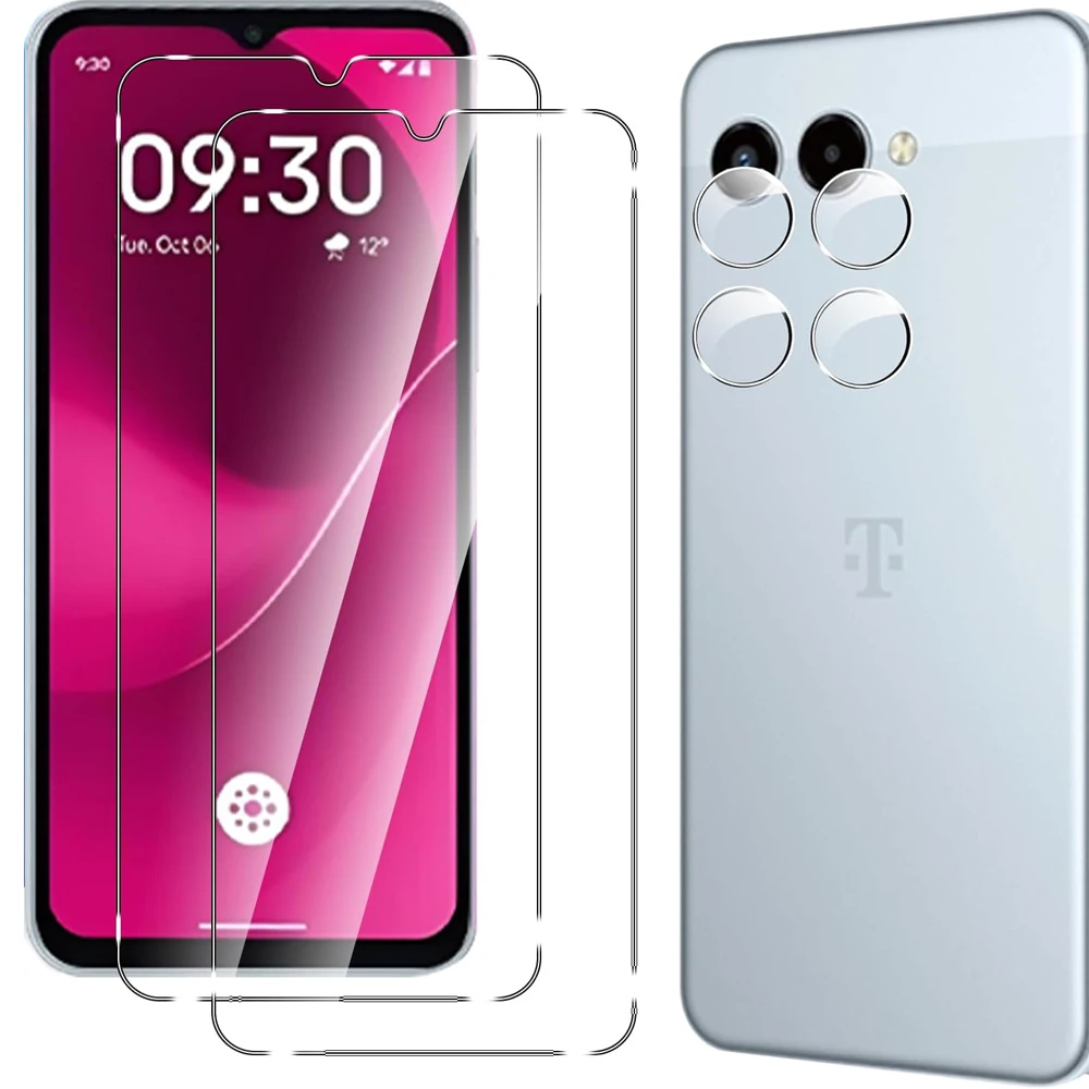 

2.5D 9H Clear Tempered Glass for T-Mobile T Phone 3 Pro Screen Protector Film Camera Lens for T-Mobile Revvl 8 Revvl8 8Pro
