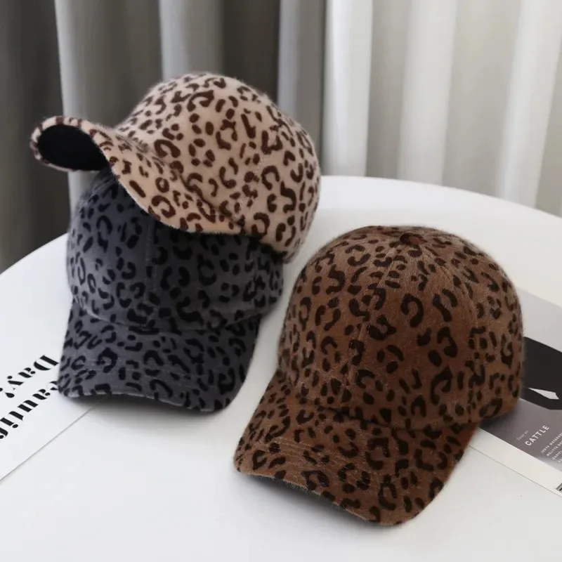 Women's Fashion Leopard Print Casual Baseball Cap Shopping Trip Resilient Cap Sun Shade Cap Adjustable Golos Hat