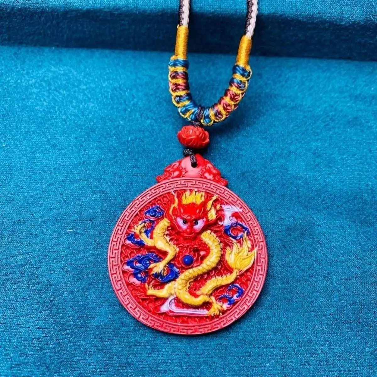 

UMQ Boutique Raw Ore High Content Red Sand Painted Pendant Dragon Brand Animal Year Ancient Style Pendant Ornaments