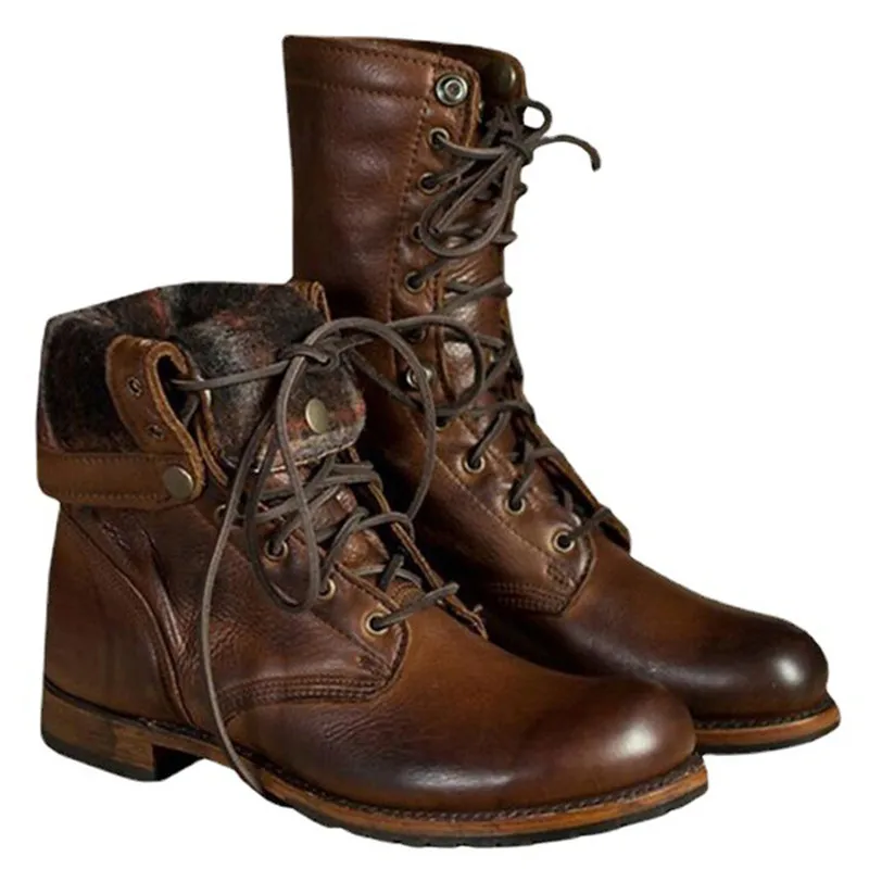 

Autumn Gothic Men's Leather Boots Party Motorcycle Stage Performances Punk Fashion Faux Leather Shoes For Male