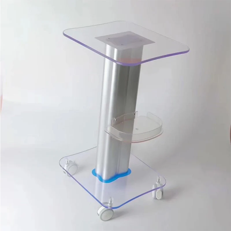 Acrylic Material Trolley Rolling Carts Load 60KG Beauty Machine Stand for Anti-aging Facial Massager Cabinet Skin Care Accessory