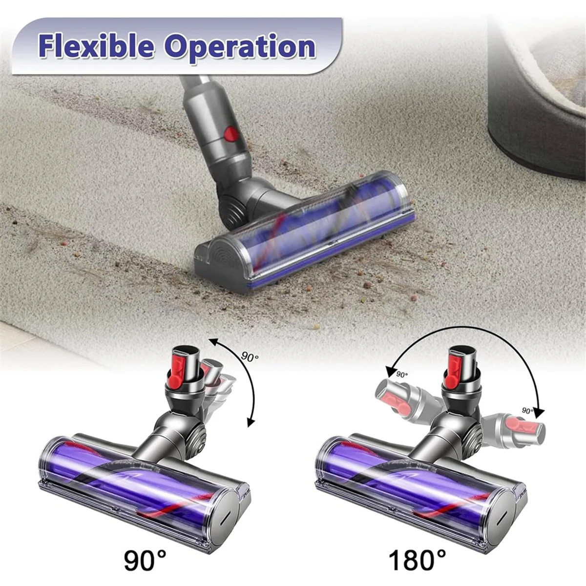 Limpador de cabeça de motor de liberação rápida para dyson v10 digital fino v12 detectar modelos de aspiradores finos peça de substituição de cabeça de limpeza