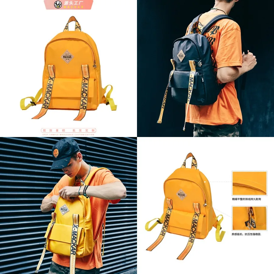 

【New style】New Korean style men's backpack pure color backpack fashionable and fashionable Japanese and Korean middle school st