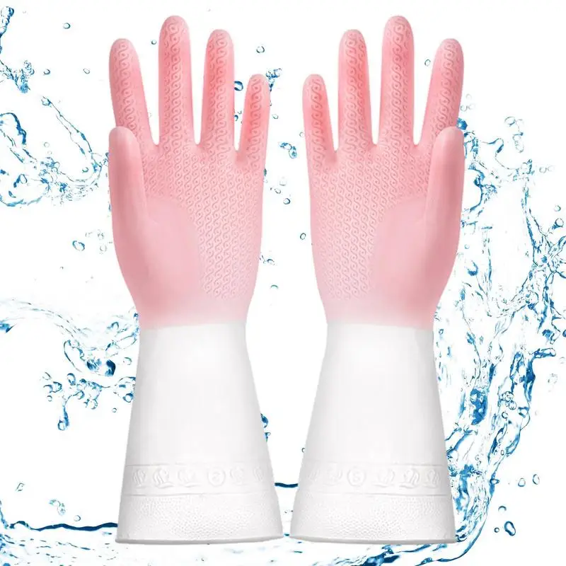 Rubber Gloves Cleaning Rubber Gloves Waterproof Rubber Dishwashing Gloves For Dishwashing Household Chores And Gardening