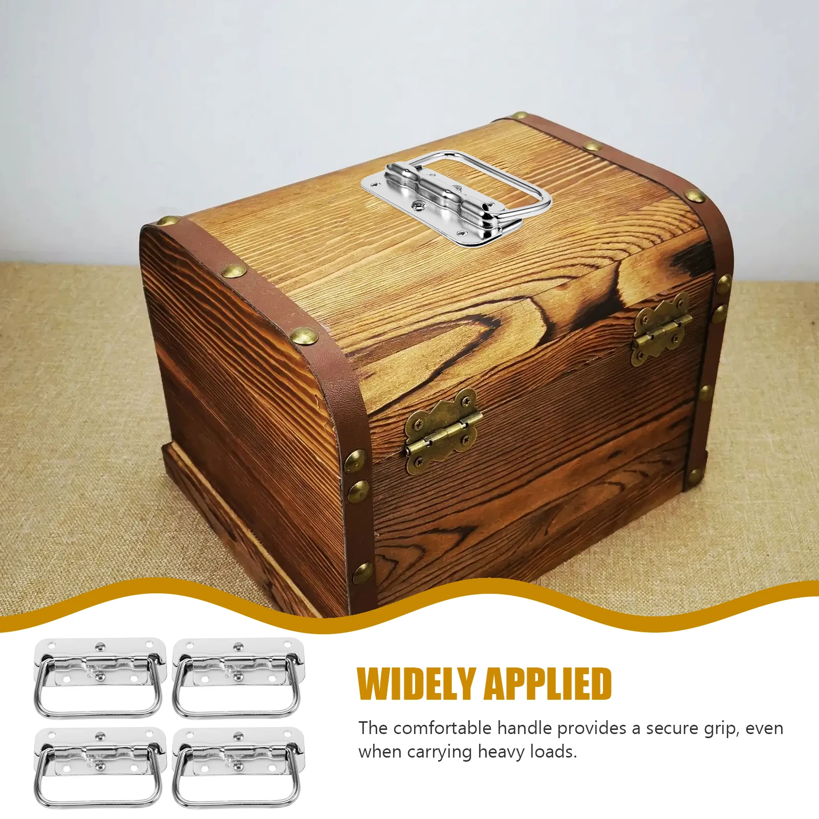 

4 шт. пружинная ручка из нержавеющей стали, складные ручки для переноски коробки, чехол для инструментов, сундук, сверхмощная металлическая фурнитура