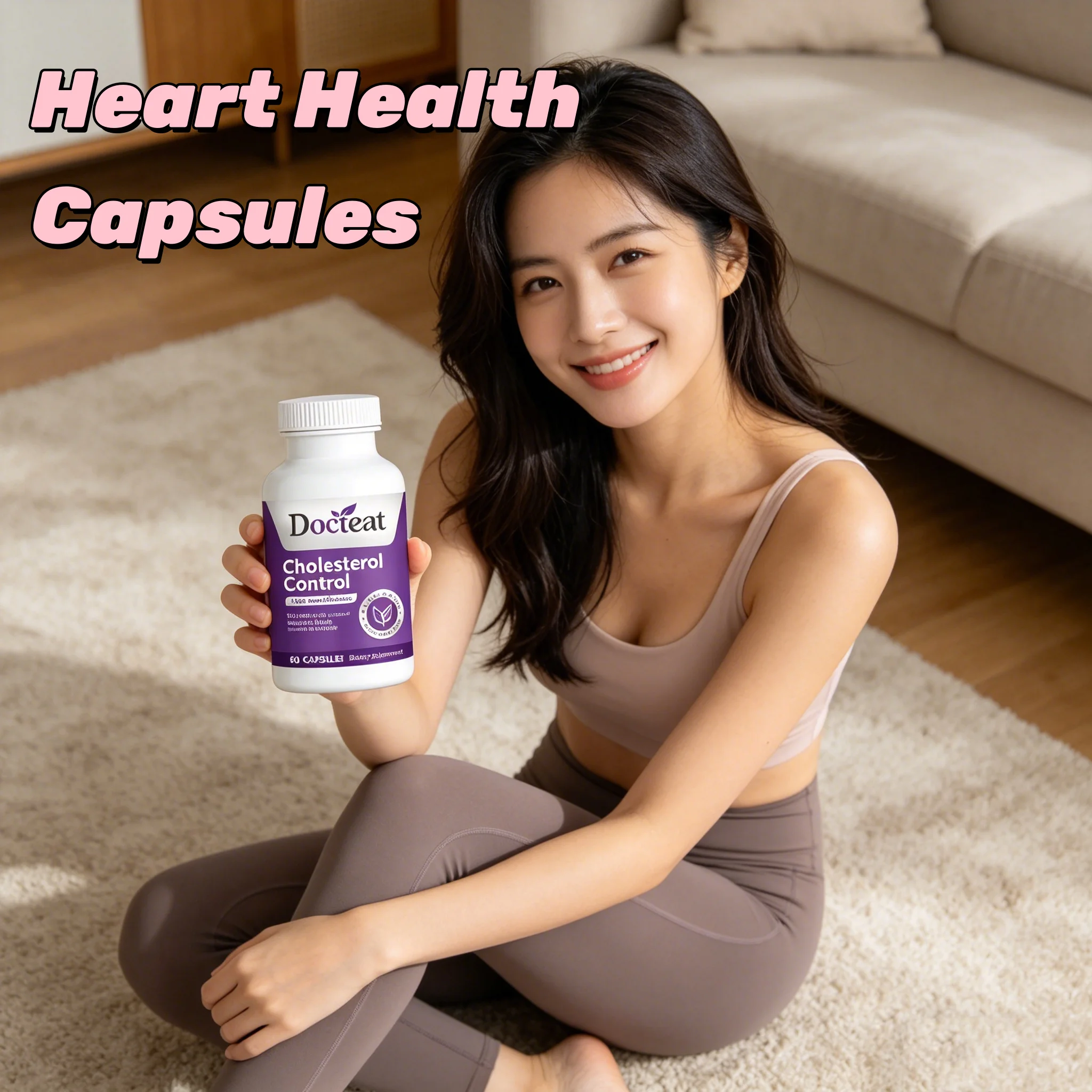 DOCTEAT Heart Health Capsules Regulating Cholesterol Levels Maintain Blood Sugar Balance Burn Fat Boost Immunity Health Capsules