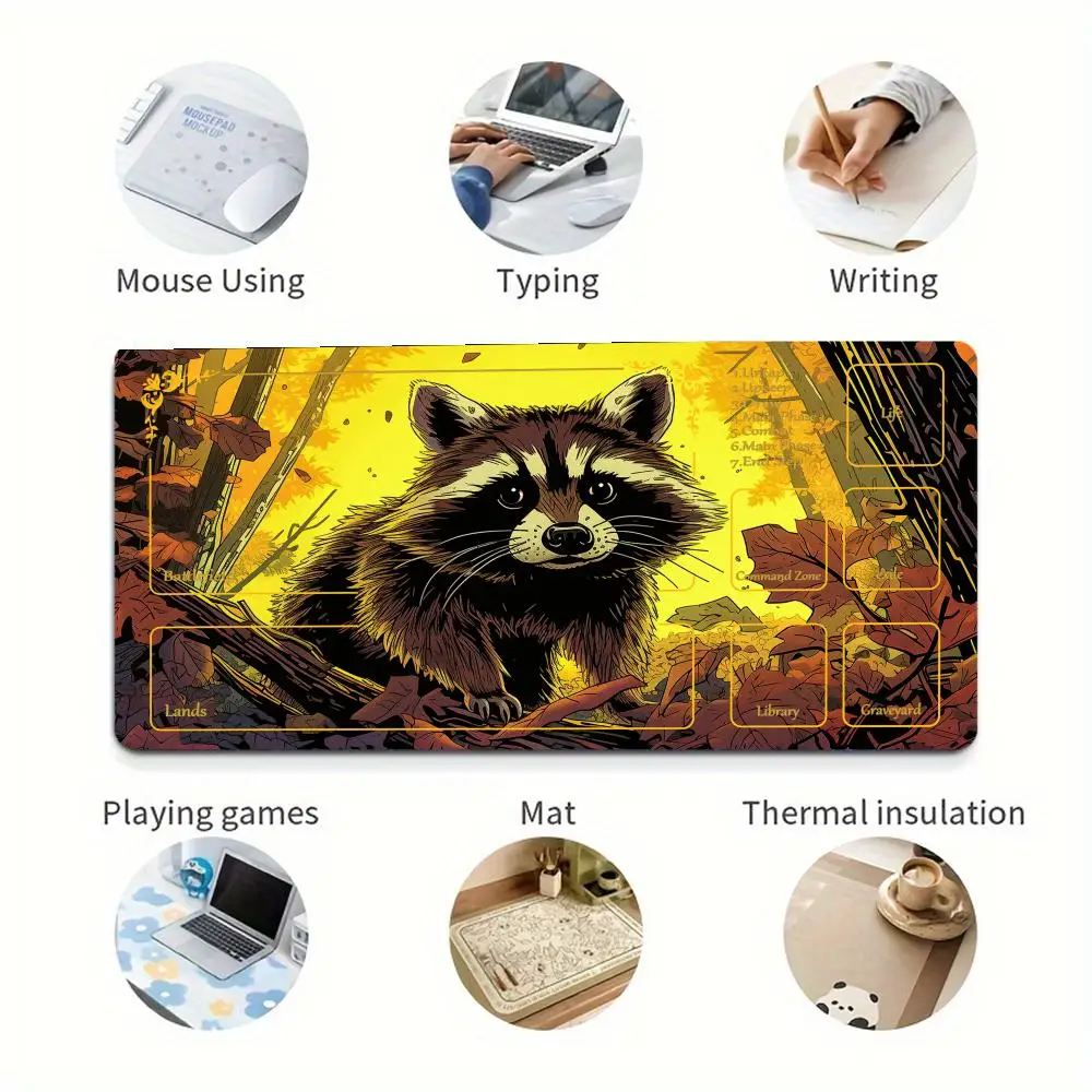 الألعاب Playmat MTG Playmat آرتشر الراكون ماوس حصيرة المضادة للانزلاق دائم مخيط حافة 35X60 سنتيمتر حصيرة مكتبية tapete ماجيك mtg #6