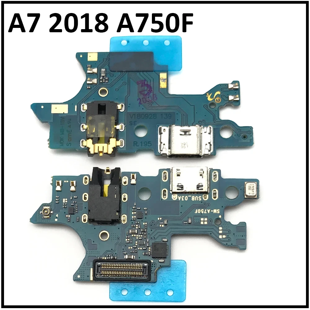 New For Samsung A7 2018 A750 A750F USB Charger Dock Connector Charging Main Board Port Flex Cable