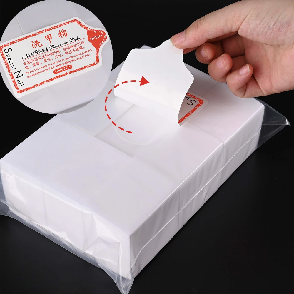 600Pcs/Pack Lint-Free Cotton Pads Nail Polish Remover Wipes UV Gel Clean Manicure Napkins Manicure Beauty Makeup Cleaning Paper view 5