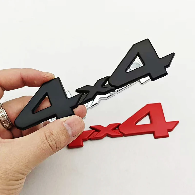 3D Metal Red Chrome Black Logo 4X4 Emblem Letters Decals Car Rear Trunk Badge For Toyota Tundra 4x4 Sticker Adhesive Accessories - view 5