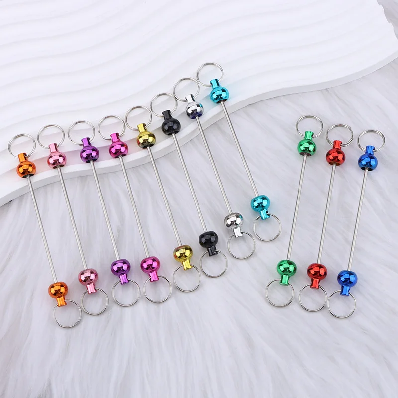 22Pcs DIY Beaded Pen Creative Beadable Keychain Bar Blank Keychains Accessories Detachable Keychain Bars for Pendant Keychains