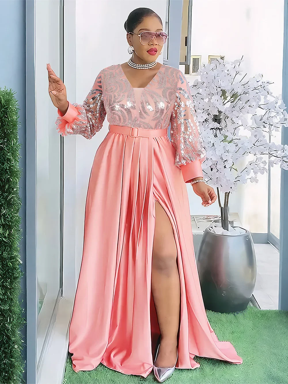 

Plus Size Evening Dresses for Women African Luxury Gown Elegant Turkey Muslim Wedding Party Long Dress Ankara Ladies Clothing