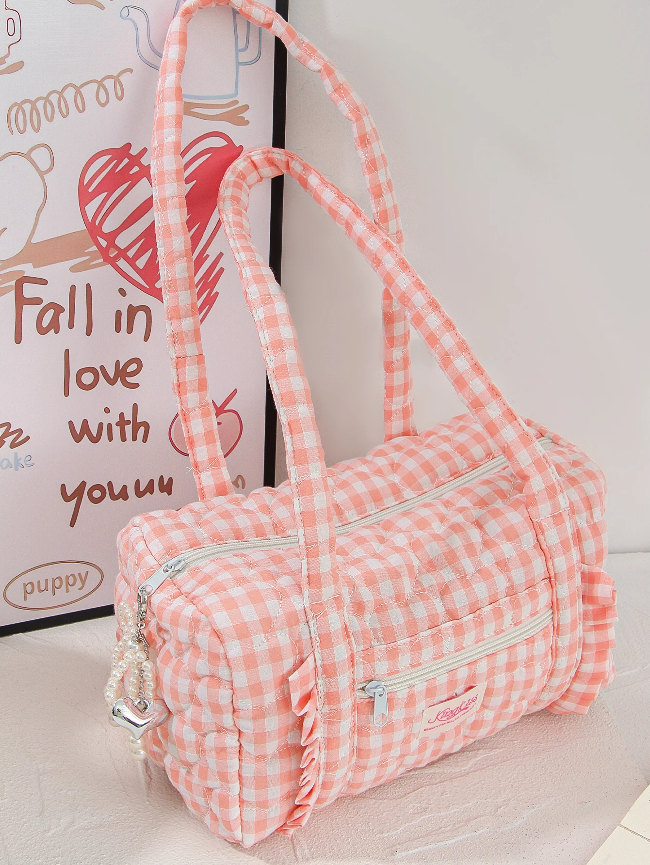 قطعة واحدة من حقيبة السفر الزرقاء المنقوشة، حقيبة سفر متعددة الوظائف ذات سعة كبيرة، حقيبة تخزين أدوات الزينة اليومية المحمولة