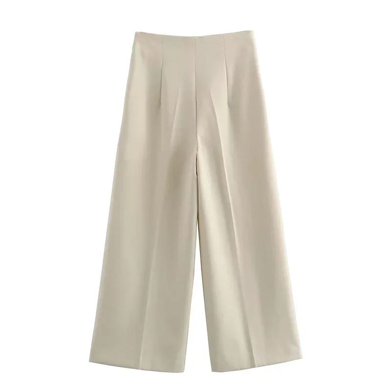 2024 Women Pants High Waist Wide Leg Pants Women Office Cropped Trousers Womens Social Elegant Summer Baggy Pants Woman