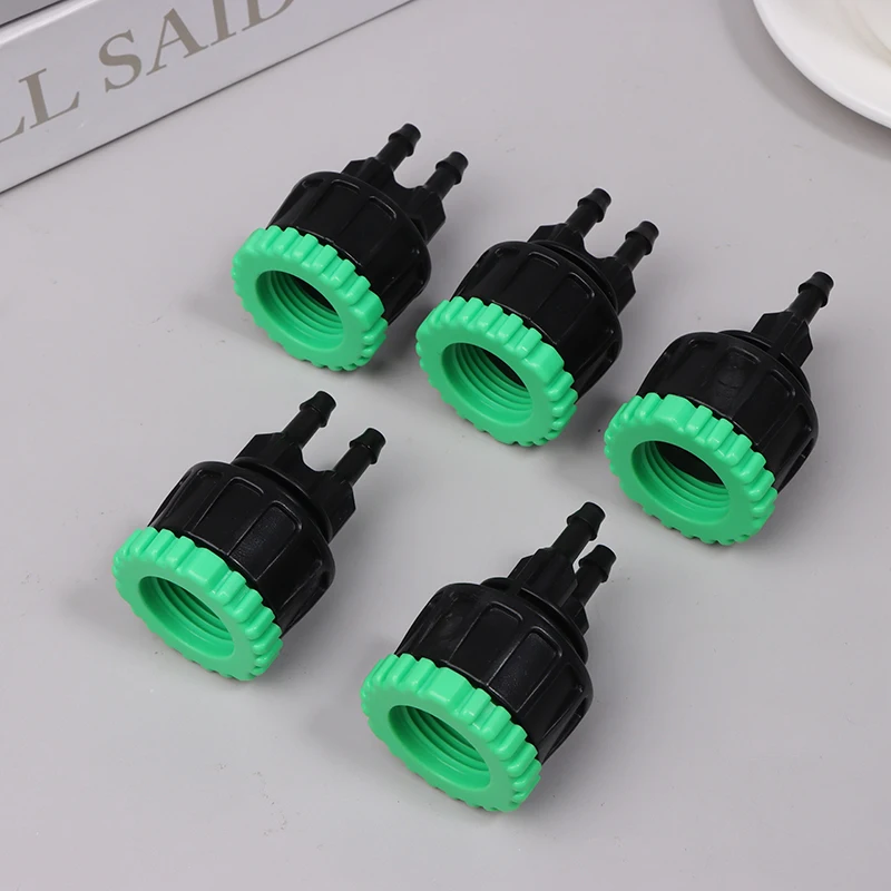 1/5PCS Green Faucet Adapter 1/2-3/4 2Ways Splitters Farm Drip Irrigation Hose Connector Garden Watering Irrigation Accessories