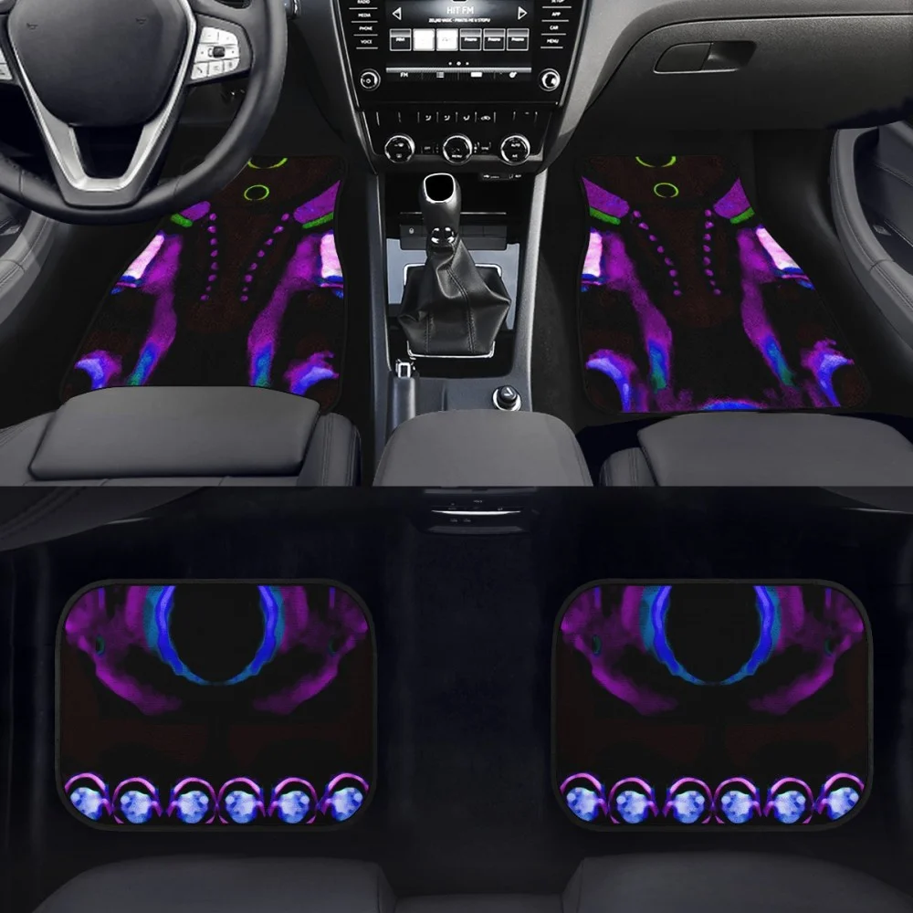 

Blue Eyes Cool Car Truck SUV Floor Mats Fashion Cheetah Pattern Design Auto Carpet Floor Mats Set-4 PCS