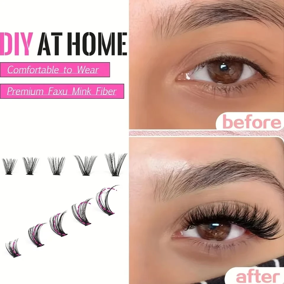 Ciglia individuali 8-16mm 200 pezzi Ciglia a grappolo Aspetto naturale Vassoio misto Estensione ciglia fai da te Volume Cluster ciglia Ciglia lunghe