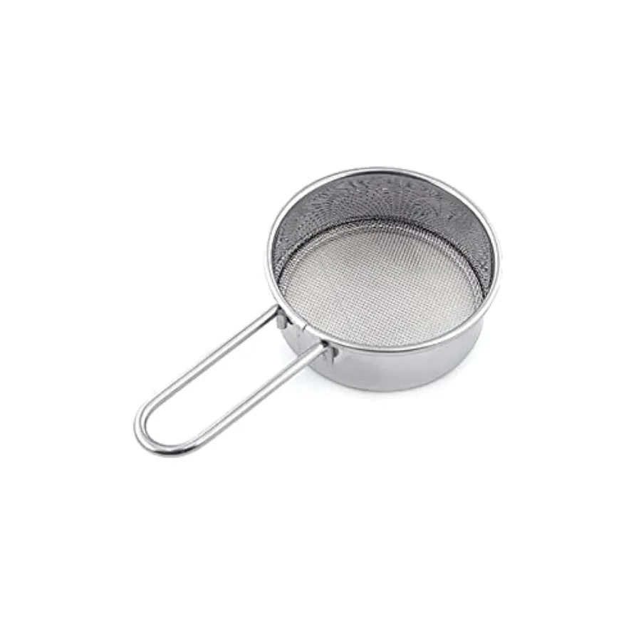 Small Strainer, Flour Colander Mini Small Flour Sifter for Baking Powder Sugar Coffee Pastas Tea, 2.6 inch Sieve 40 Fine Mesh S