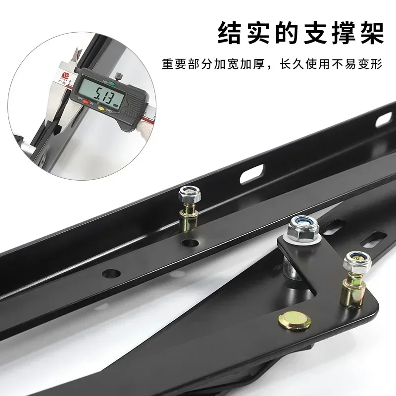 Balanced pneumatic rod support, furniture hardware, translation row framework support, hydraulic buffering, lifting device