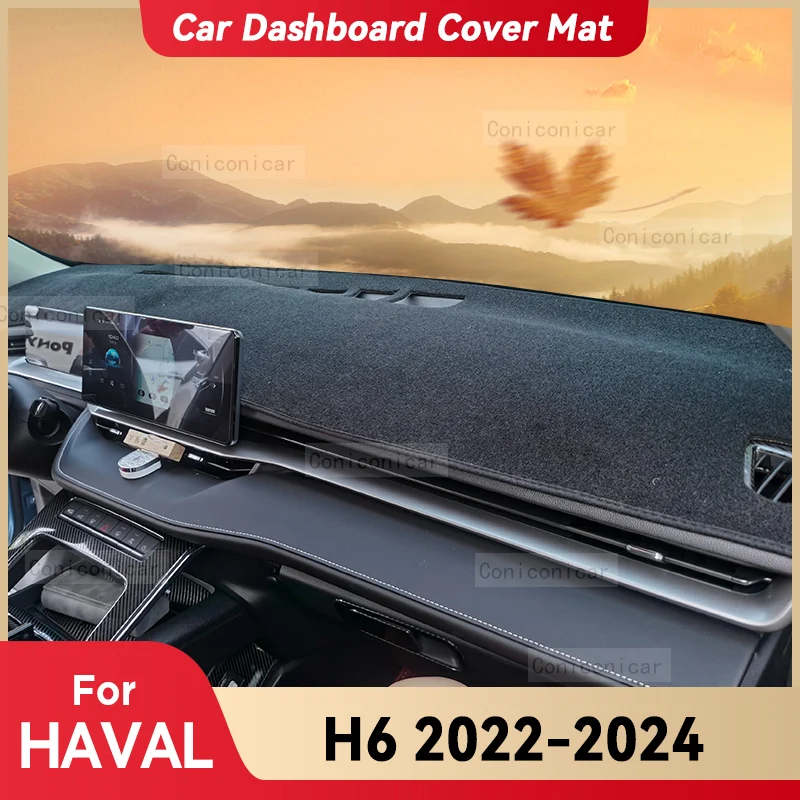 For HAVAL H6 2022 2023 2024 Car Dashboard Cover Mat Sun Shade Pad Avoid Light Mat Instrument Carpet Protection Accessories