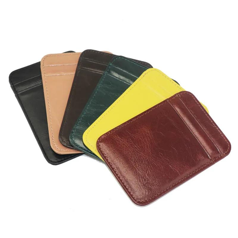 Leather Ultra-thin Card Case Multi-card Slot Credit Crad Holder Multifunctional Cash Clip Multi-purpose Mini Unisex Wallet