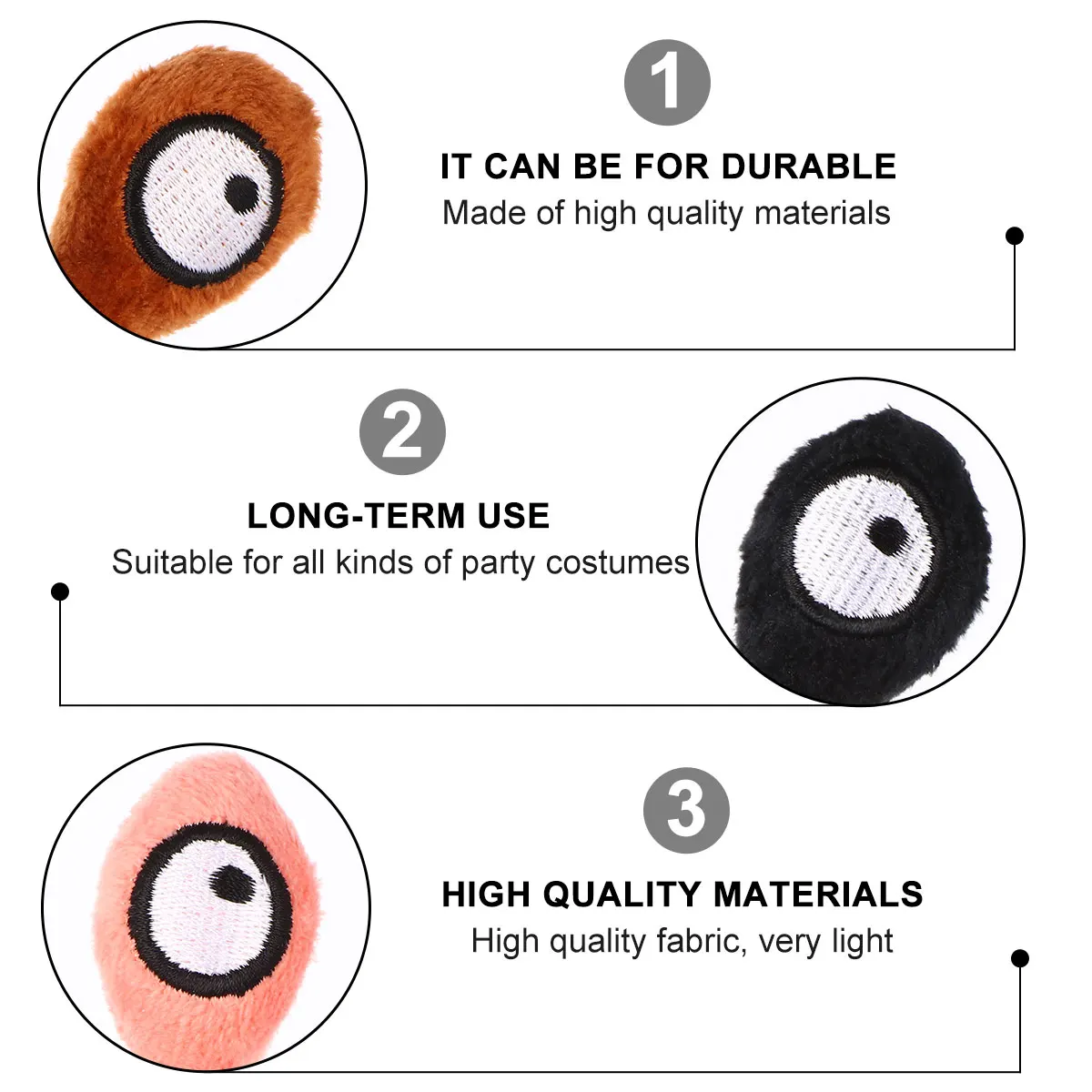 

3Pcs Animal Hairband Insect Antennal Shape Headpiece Light Fabric Snail Tentacles Stretch Party Halloween Costume Hair Accessory