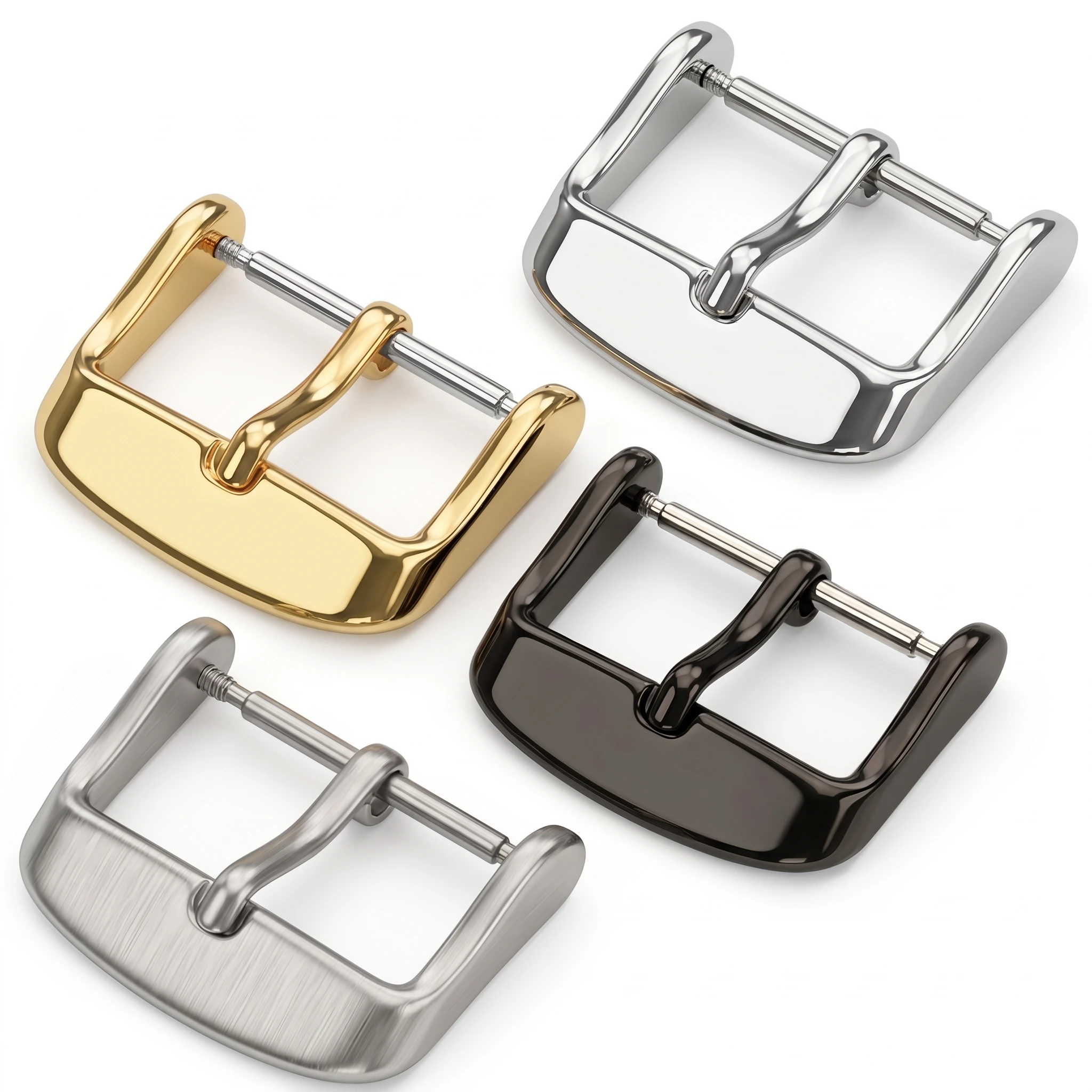 Stainless Steel Watch Band Buckle Solid Metal Silver Gold Black Watchband Belt Clasp 16mm 18mm 20mm 22mm 24mm Strap Accessories