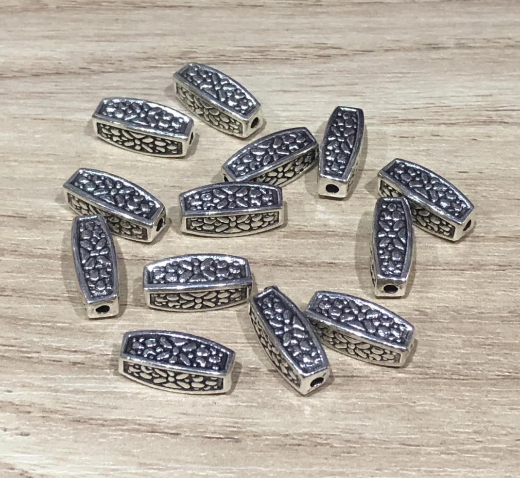 

15pcs 5x13mm Alloy matel antique bronze / antique silver vintage long beads HWEF3742