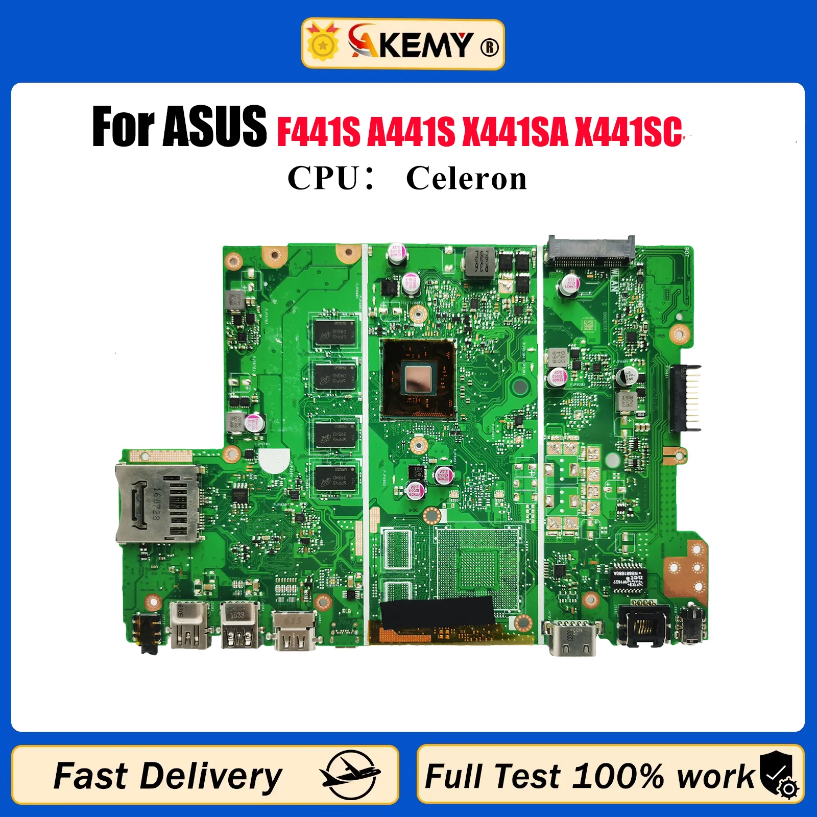 

X441SA Материнская плата для ноутбука ASUS VivoBook X441S F441S A441S X441SA X441SC Материнская плата с процессором Celeron 100% тестирование ОК быстрая доставка