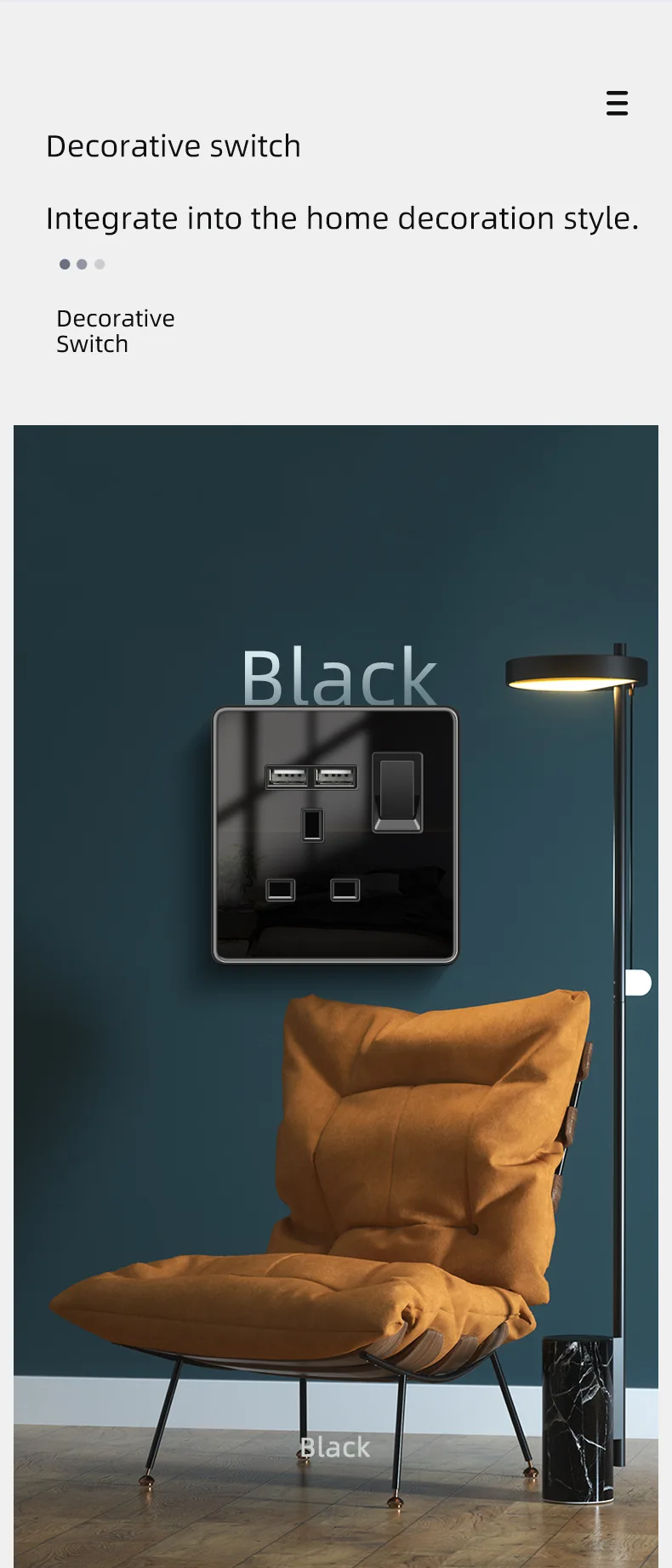 Tempered glass UK wall switch and socket 19