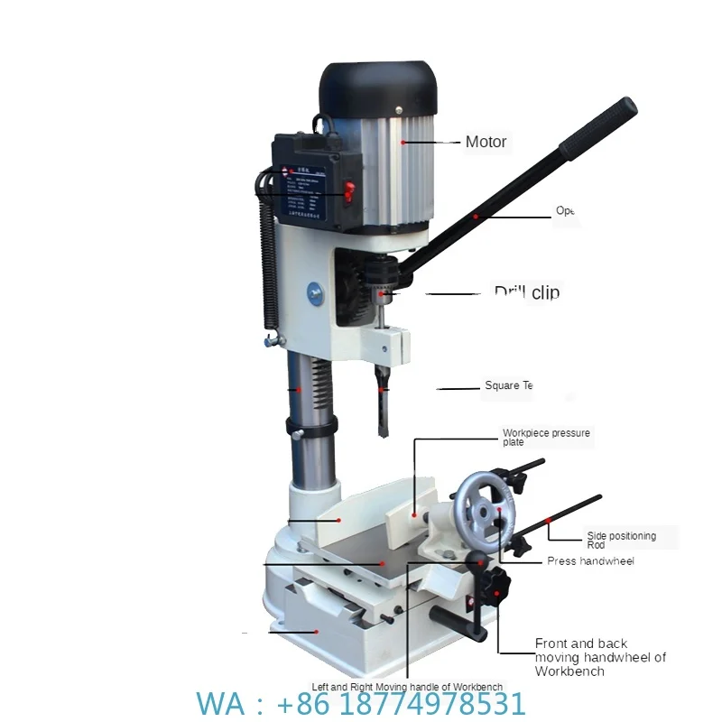 

Portable Chain Mortising Machine Woodworking Tenon Mortiser for Wood Square Hole Drilling