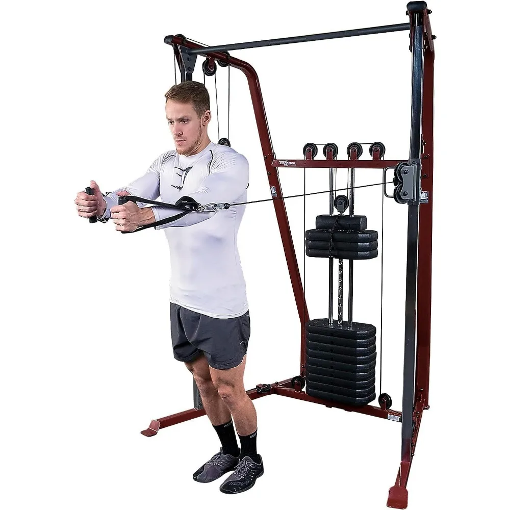 

Best Fitness by Body-Solid BFFT10R Functional Trainer Cable Machine, Full Body Workout Weight Stacks, Chest