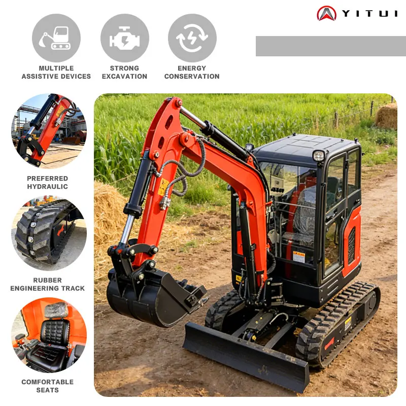 1.2 Ton Mini Excavator -Max Dig Depth 3000mm Easy To Operate With Family Multi-Attachment Support Ce Epa Ruro 5 Customized