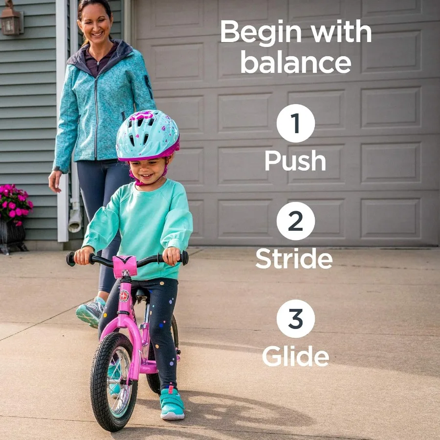 Balance Bike, 12-18 Inch Bike for Kids Ages 2-13, Black, Blue, Red, Teal, Pink or Purple, SmartStart Ergonomic Design, Adjustabl