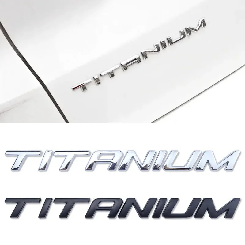 1Pcs x Chrome Black TITANIUM Rear Boot Badge Emblem For Ford Ecosport Fiesta Focus Mondeo Edge Escape Kuga Galaxy Sticker