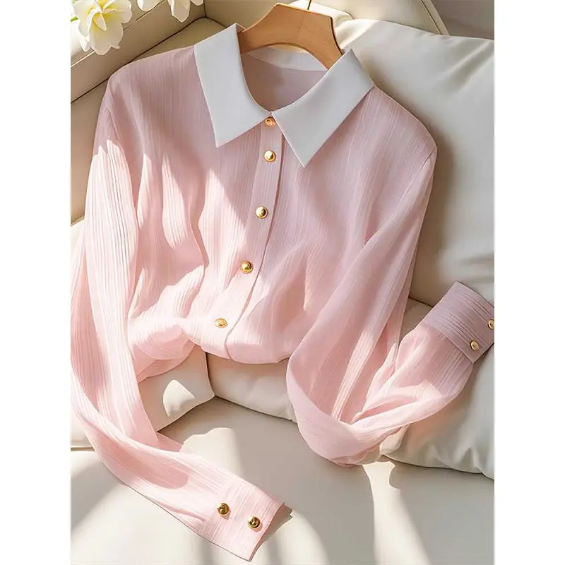 Beautiful and Unique Women's 2024 Early Autumn New Pink Dopamine Shirt Jacket for Women's Spring and Autumn Styles