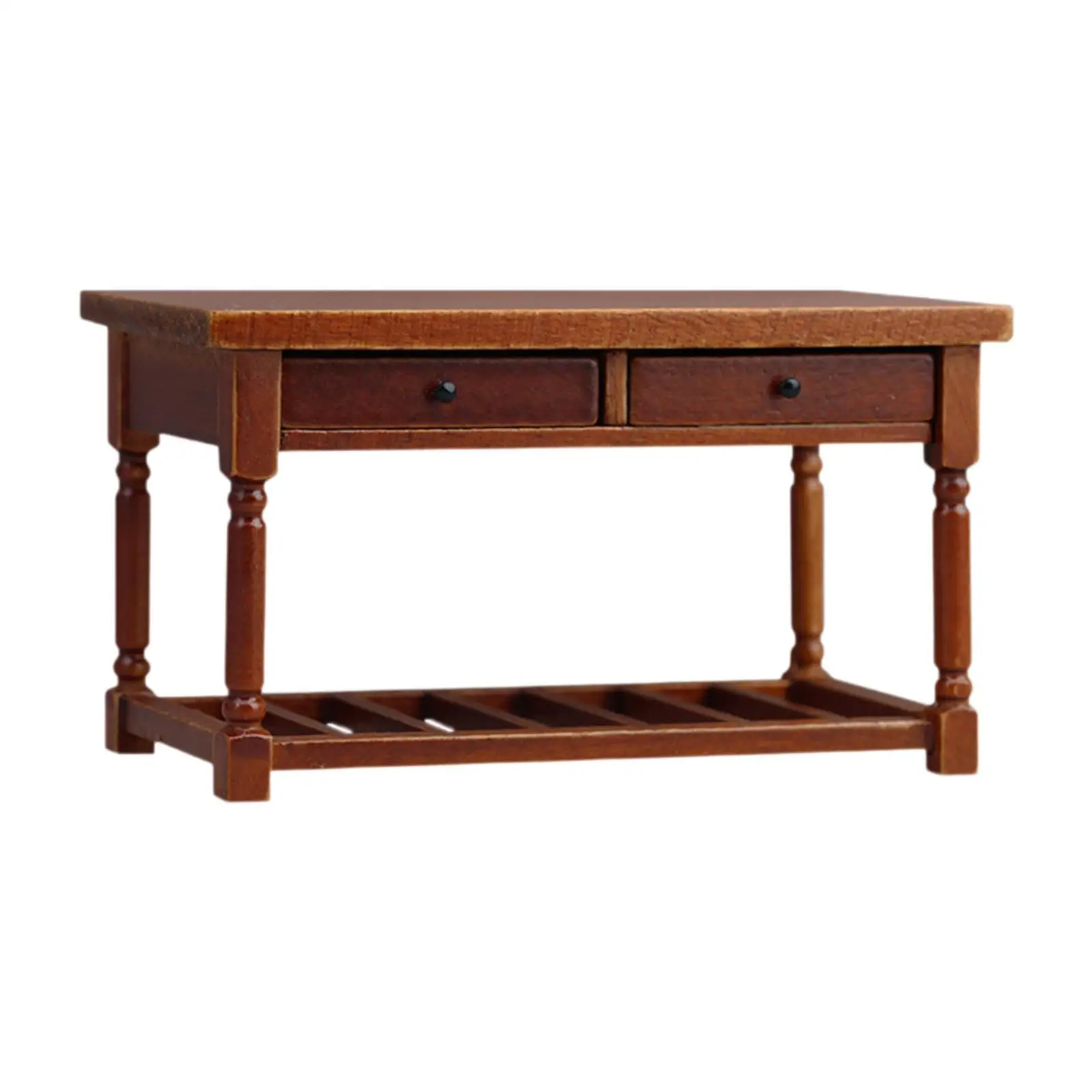 Mesa de madeira em miniatura para casa de bonecas/12 acessórios resistentes para móveis de casa de bonecas para decoração de paisagem em miniatura