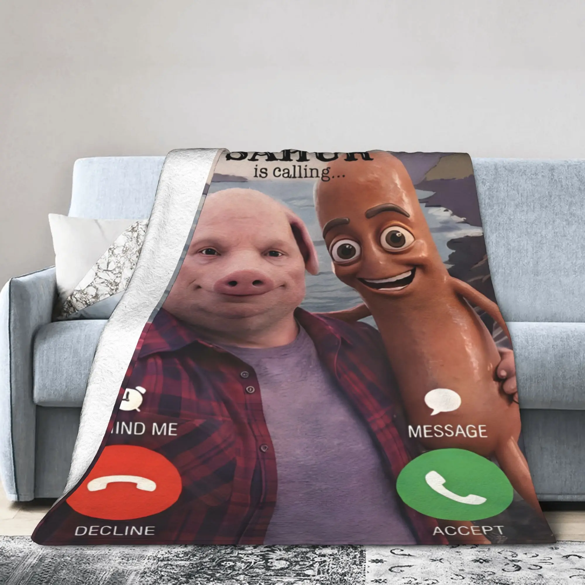John Pork Tung Sahur Brainrot Meme Stuff Blanket Lightweight Thin Flannel  Throw Blankets Cozy Bedding Throws