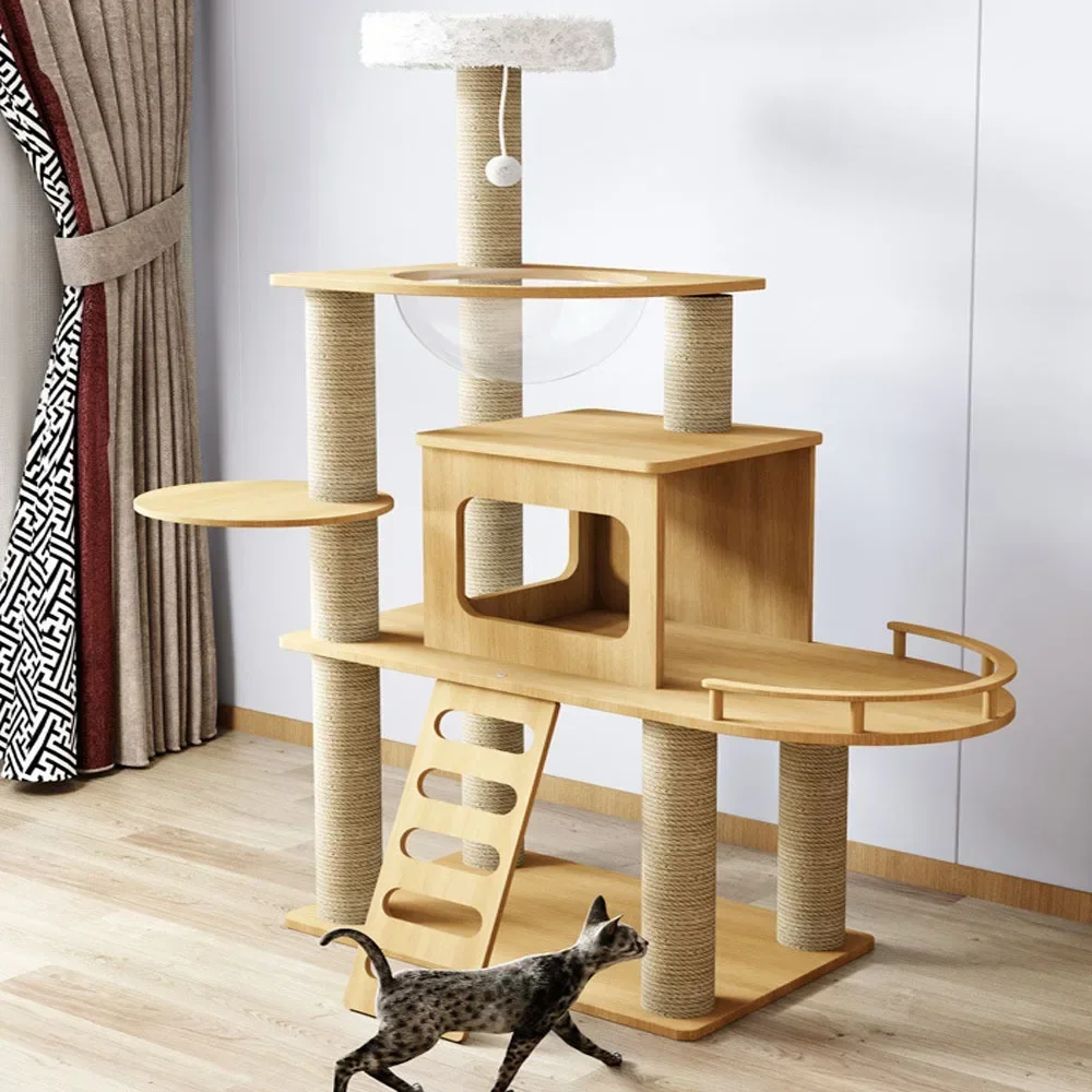 

Cat Climbing Frame Multi-Level Cat Condo with Scratching Posts Scratching Boards Perches Caves Large Tree Tall Cat Tower