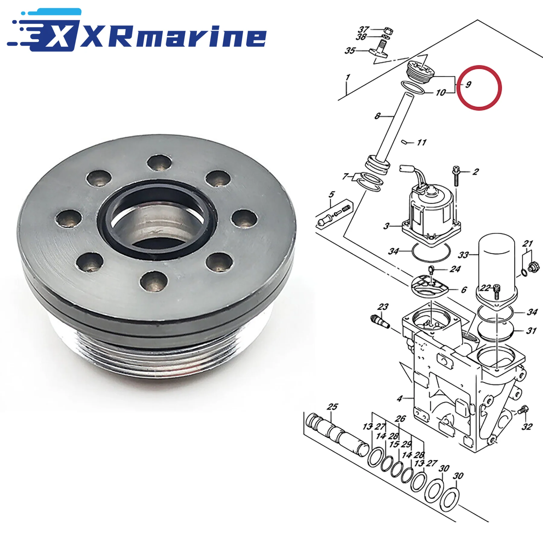 Capuchon de tige de trim hors-bord 48630-98L02 compatible avec les moteurs Suzuki Maine 4 temps DF 200 225 250 300 CV 48630-98L01 48630-98L00