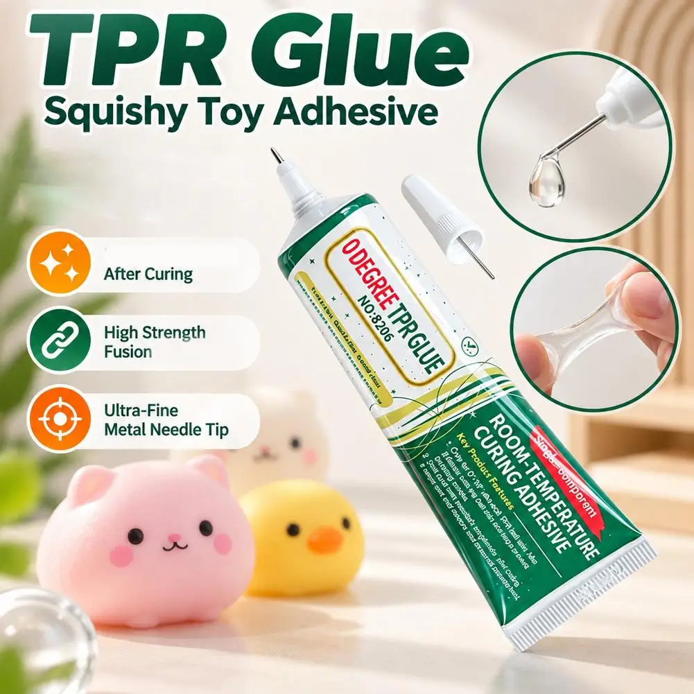 Flexible Clear Adhesive for Squishy Toys High Elasticity Repair Glue Transparent Fast Drying Liquid for Stress Balls