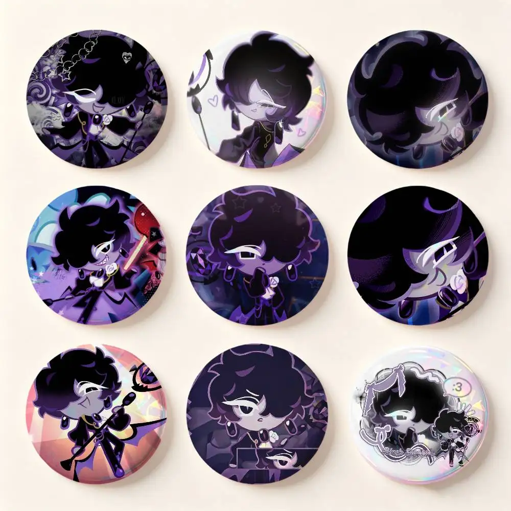 Black S-Sapphire C-CookieS Badges 25 32 44 58 75 Mm Round Cosplay Pin Bag Decor Fans Collect Friends Gifts Brooch Souvenir