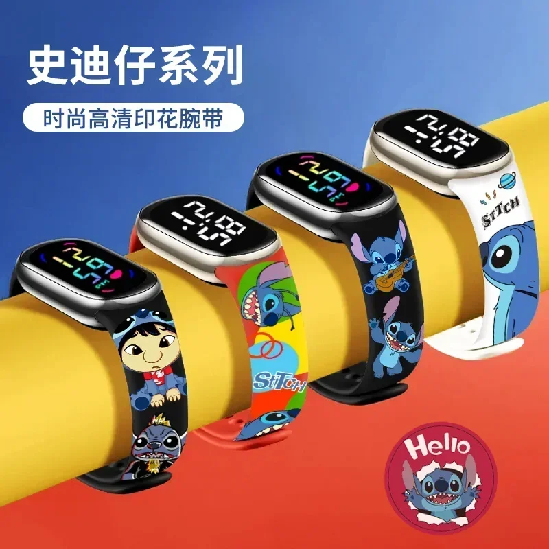 Bracelet de montre Stitch Disney pour garçons et filles, bracelet de montre Mi Band 8, accessoires de montres de dessin animé, bracelets de jouets animés, cadeaux pour hommes