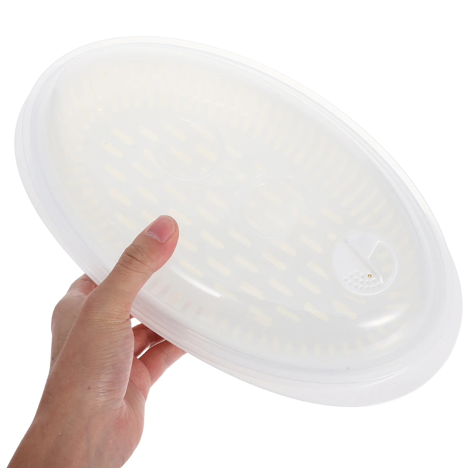 

Fish Steamer with Cover Large Capacity Microwave Steamer Plate with Vent Hole Leakage Barrier for Cooking Fish Vegetables