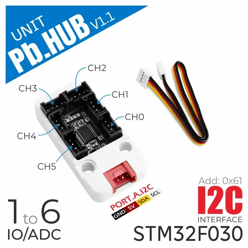 Official M5Stack Unit Pbhub v1.1 PORT.B Expansion Module 1 to 6 STM32F030
